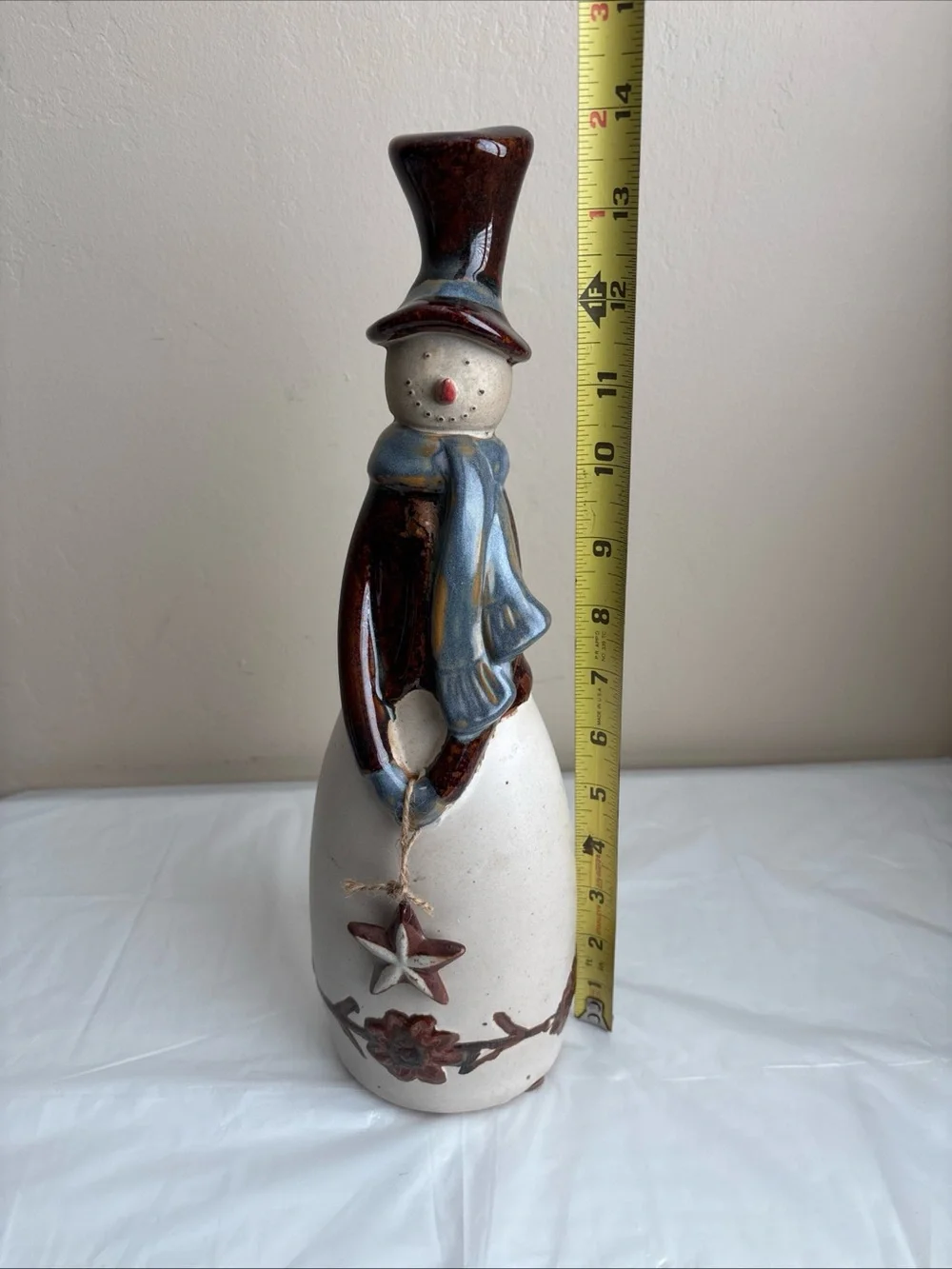 Pier 1  Snowman Figurine 14'' Winter Christmas Decor Retired limited 150/1515